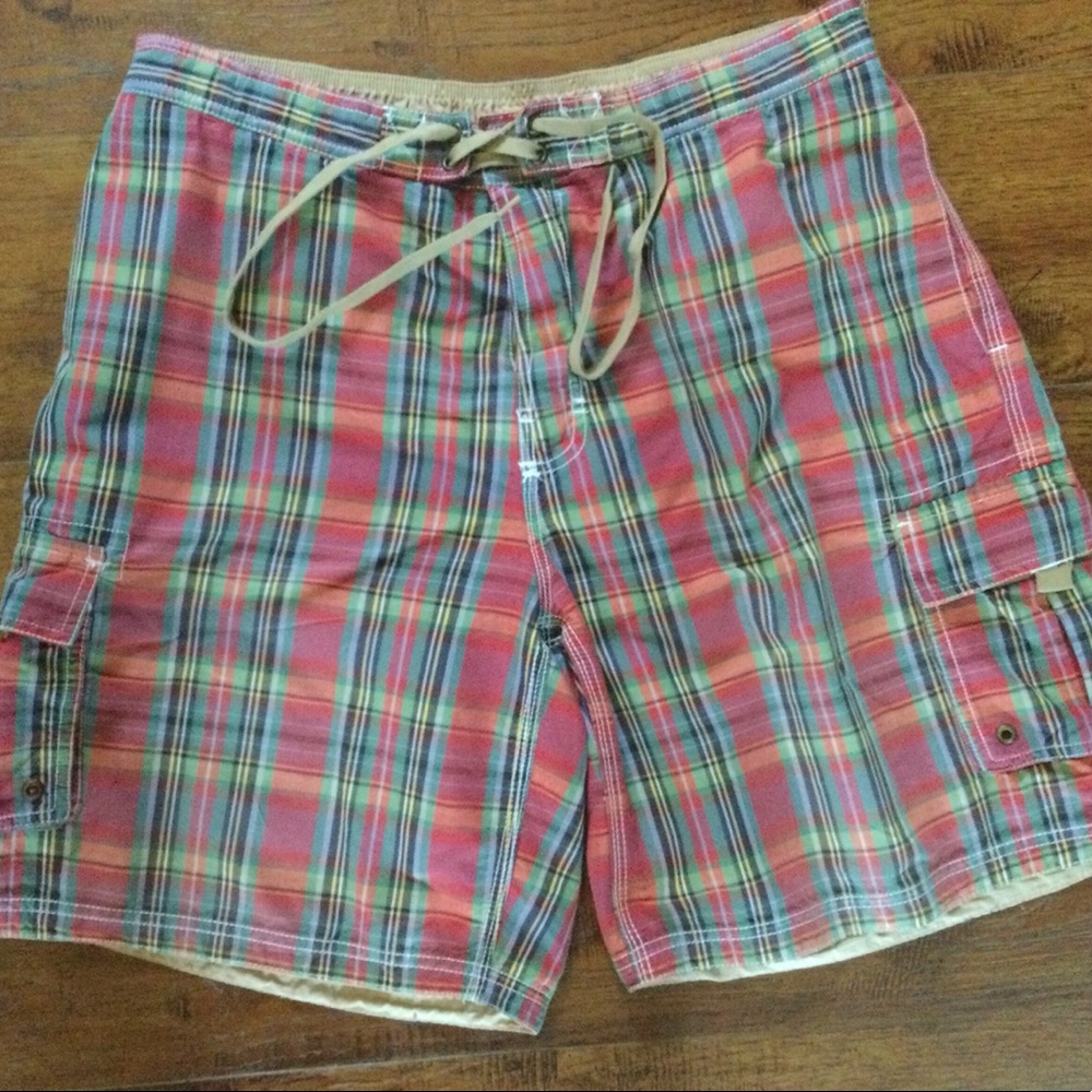 Men’s  Club Room, Size L, Plaid Swim Trunks